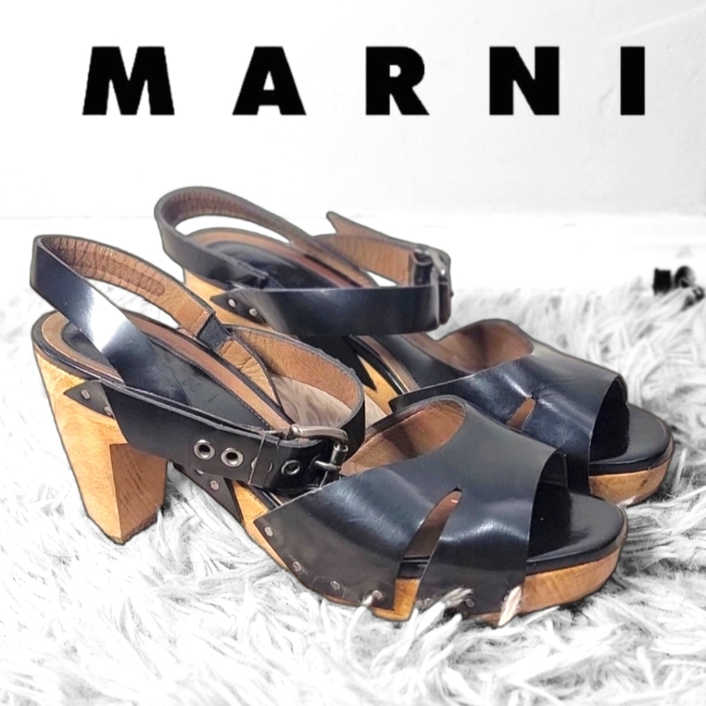 💙MARNI ITALY Made Black Womens Sandals